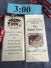 St. Louis Cardinals HOF Final Tour Tickets And Lanyards 9/25/05 RARE