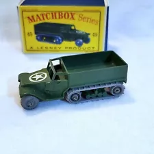 Matchbox #49 U.S. Army Half Track Personnel Carrier With Repro Box For Sale