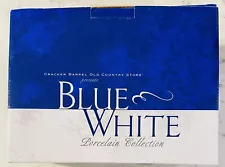 New Mini Porcelain Tea Set Blue White Cracker Barrel Retired