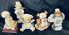 Vintage Nurse Statues Lot Of 5 Figurines Excellent