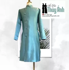 Green Ao Dai Nam, Ao Dai Chu Re, Vietnamese Traditional Ao Dai for Men G17