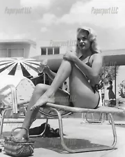 Jayne Mansfield Pool Side Dunes Casino Vintage Las Vegas Nevada 8x10 Photo