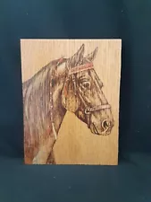 Tennessee Walking Horse Head - hand made, wood burnt picture on oak