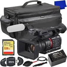 Panasonic AG-CX350 4K Camcorder + 128GB + EXT BATT + X-Large Case Bundle