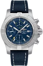 Breitling Mens Avenger Chronograph Blue Dial Automatic New Watch Tang Buckle