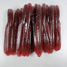 25 Hand Poured 3” Reaper Plastic Worms “Oxblood”