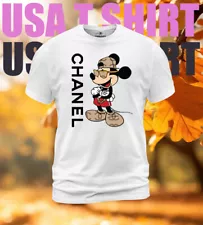 CHANEL MICKEY MOUSE Desing Print T-shirt Many Color Tee's Free Shipping