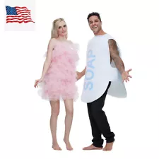 Adult Couple Soap and Loofah Costume Halloween Party Fancy Dress Outfit US