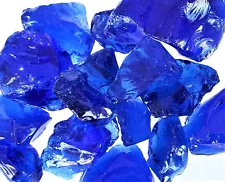 Crushed BLUE Glass, 2 lbs, Large Size, for Tumbling or Decor