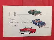 1954 FORD "VICTORIA SKYLINER SUNLINER" Car Dealer Sales Brochure