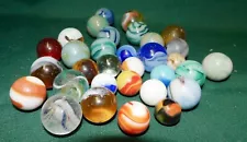 Large Box of 25 Estate Found Marbles - Pures * Agates * Lattice