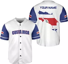 Personalized Costa Rica Baseball Jersey, Costa Rican Baseball Jersey for Men Wom