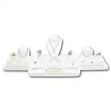 20 Piece White Leatherette Jewelry Showcase Display Set