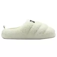 Puma Sherpa Logo Scuff Mens Off White Casual Slippers 384943-01