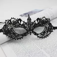 Lady Black Lace Floral Eye Mask Venetian Masquerade Fancy Party Dress BL