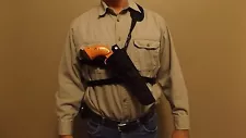 R / L Bandoleer CHEST Shoulder Holster SUPER COMANCHE 410 / 45 w 10" barrel USA