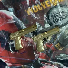 1/6 Hot Toys MMS746B Deadpool & Wolverine - Deadpool Gold Colored Pistols X2