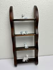 Vintage Wall Wooden Shelf Display 4 shelves 14" Tall