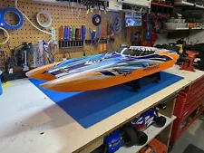 Traxxas DCB M41 Widebody Catamaran boat upgrades. RTR Orange Batteries Included