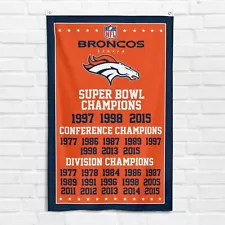 For Denver Broncos Fans 3x5 ft Flag Football Super Bowl Champions Banner