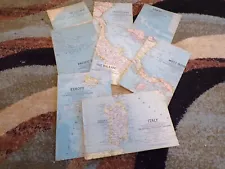 Vintage National Geographic 1960's Map Lot of 8