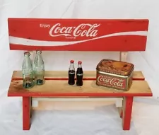 Wooden Park Bench for Doll SHELF Handcrafted Vintage Coca Cola Crate 1971 Decor