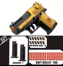 Soft bullet Toy Blasters Mini Gun Pistol with Foam Pellet Shell Ejecting Clip