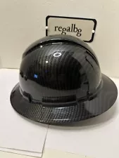 FULL BRIM Hard Hat custom hydro dipped Deep carbon fiber W/ seat rack (T)...