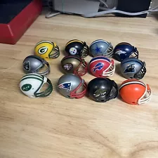 Lot 12 Vtg NFL Mini Gumball Vending Machine Football Helmets