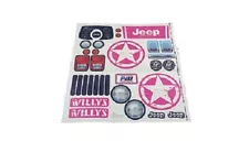 Power Wheels Label Sticker Decals for Jeep Wranglers - Pink Willys 3900-7113