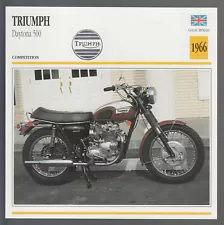 1966 Triumph Daytona 500 British Motorcycle Photo Spec Info Stat Card