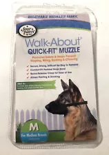 Dog Muzzle Four Paws walk about quick fit M Medium Breeds washable fabric NEW