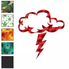 Storm Cloud Lightning Bolt, Vinyl Decal Sticker, 40 Patterns & 3 Sizes, #1399