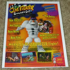 1998 Clay Fighter: Sculptor's Cut, Vintage Print Ad/Poster, N64 Nintendo 64