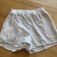 Le Lis Women Cream White Shorts Lined Small Elastic Waist Gauze Pockets!