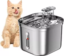 Cat Water Fountain Stainless Steel 74oz/2.2L Cat Fountain for Pets Dogs Cat