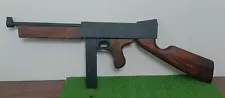 Vintage Wooden Toy Thompson Submachine Gun Folk Art Does Not Fire, No Trigger .