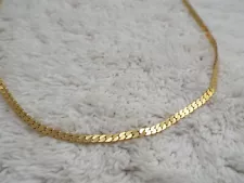 Goldtone Herringbone Chain Necklace