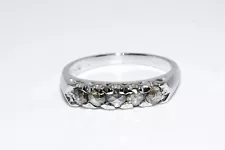 $2,750 .32CT 5 STONE NATURAL ROSE CUT COGNAC DIAMOND PLATINUM WEDDING BAND