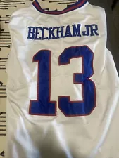 odell beckham jr White And Blue Jersey