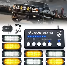 Xprite 8 Pods 24 LED Marker Strobe Lights Kit for Trucks Trailer Emergency Flash