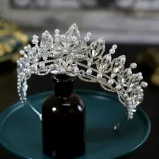 Silver CZ Crystal Bridal Wedding Tiara Crown Swarovski Crystal Crown