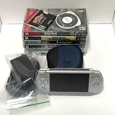 Sony PSP 3001 Silver Handheld Console With 8 Games Working Nice Shape!