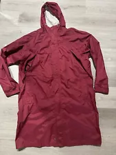 LL Bean Men’s Rain Jacket Long Slicker Size XL Dark Red