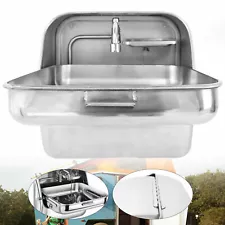 for Caravan Boat RV 304 Stainless Steel Folding Portable Sink With Sink Faucet