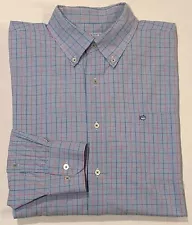 Mens Southern Tide Skipjack Red Blue Check Button Down Shirt Sz XL Frat Prep