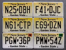 ONE NEW JERSEY LICENSE PLATE GARDEN STATE EMBOSSED RANDOM LETTERS/NUMBERS NICE!!