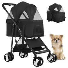 Premium 3-In-1 Multifunction Folding Jogger Stroller with Detachable Carrier for