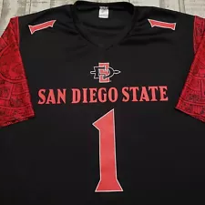 SDSU Aztecs Football Jersey Adult Size XL Black Red Promotional #1 SGA Shirt