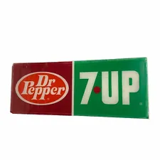 Vintage 1960s Dr Pepper 7 Up Sign Soda Pop Fountain Machine Original Acrylic